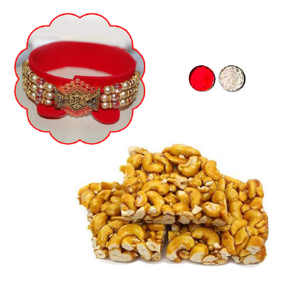 "Rakhi - ZR-5340 A-008 (Single Rakhi), 250gms of KajuPakam Sweet - Click here to View more details about this Product